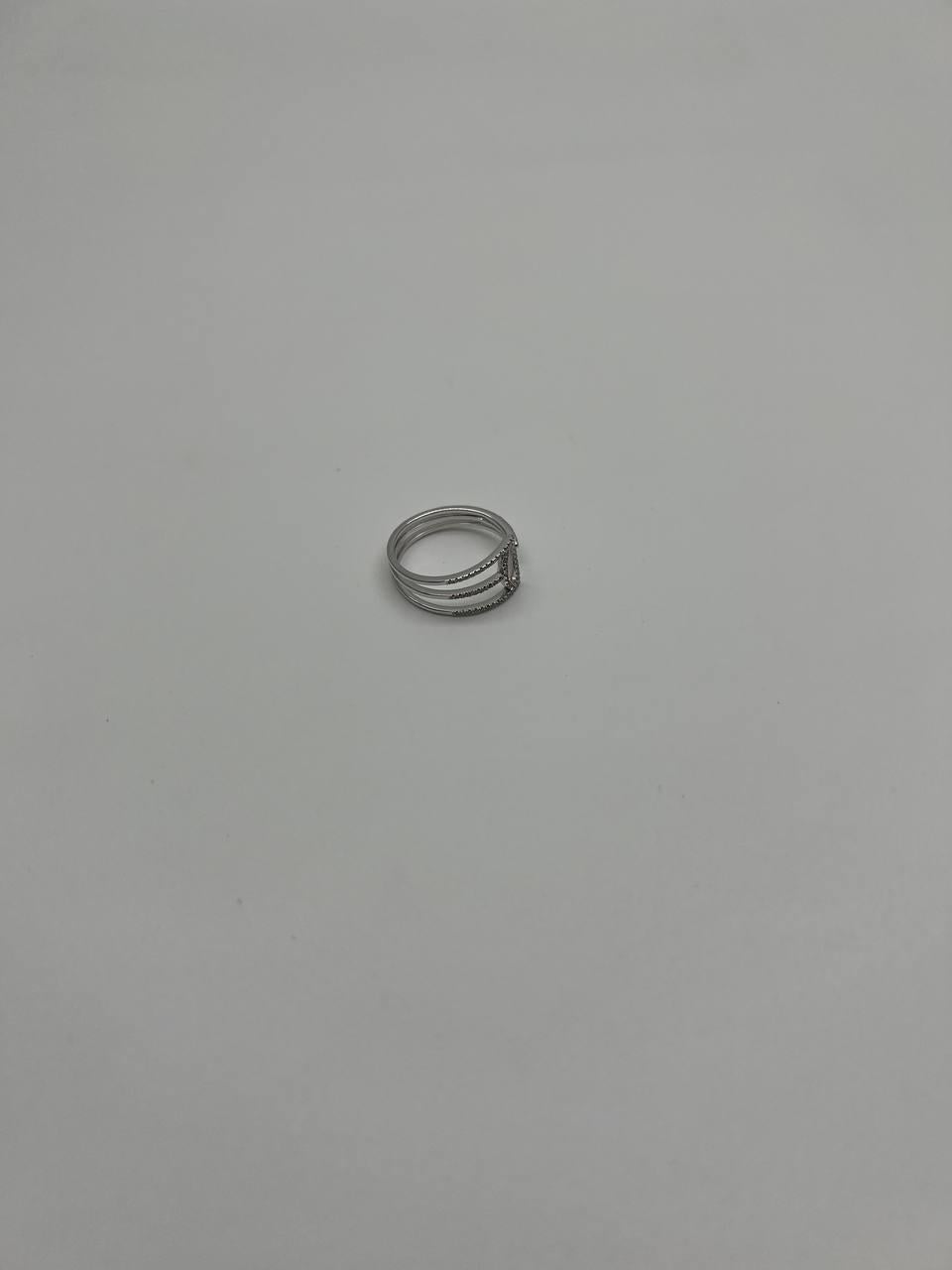 White Brilliant Diamond Pave Geometric 14 Karat White Gold Statement Ring In New Condition For Sale In Oakton, VA