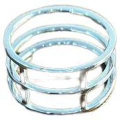 White Brilliant Diamond Pave Geometric 14 Karat White Gold Statement Ring