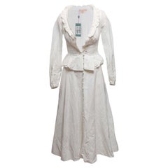 White Brock Collection Long Sleeve Button-Up Maxi Dress Size US 0