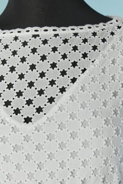 White " broderie anglaise " cotton dress CARVEN