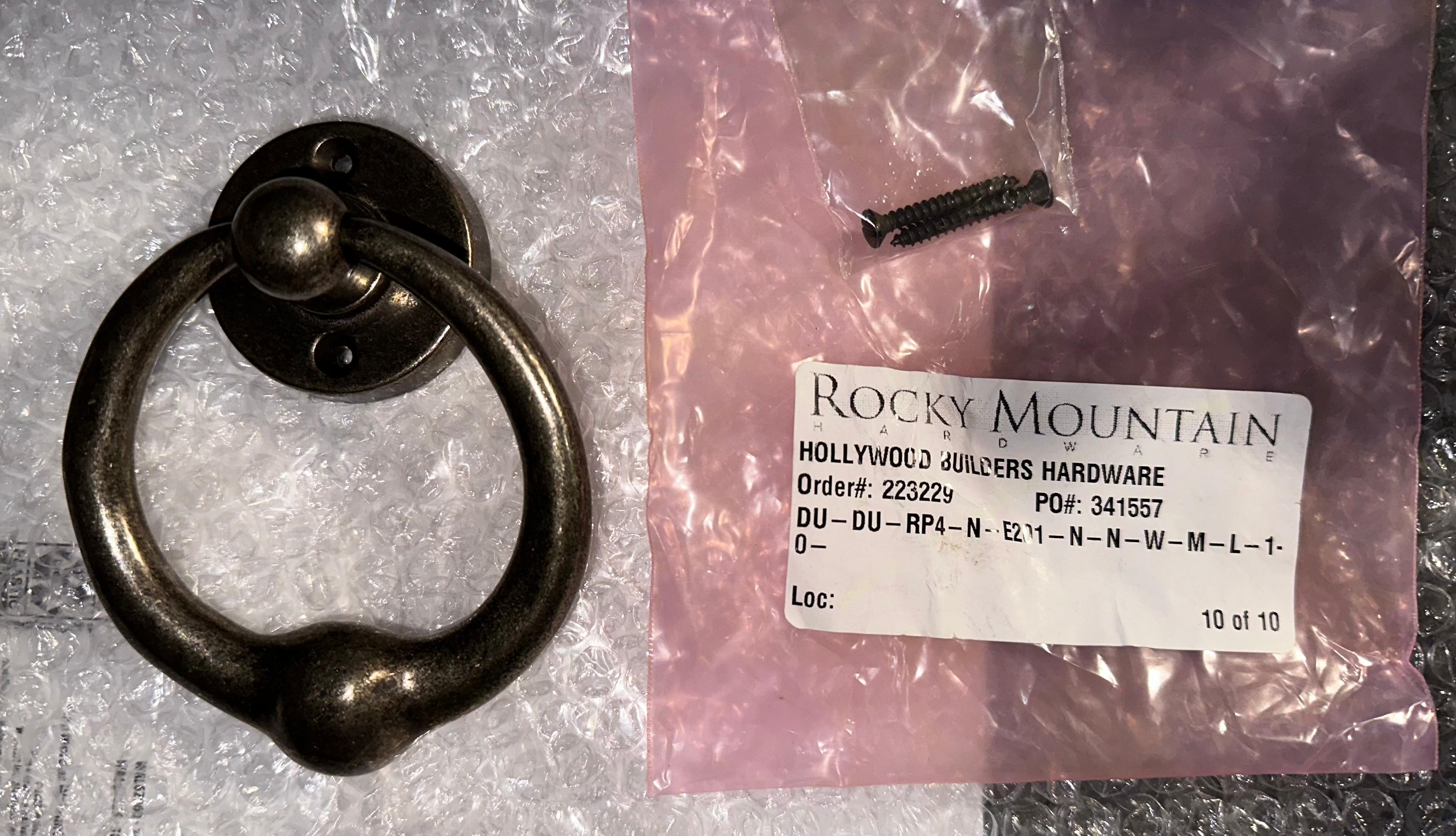 American White Bronze Door Knocker, Rocky Mountain Hardware, 5”, Round Escutchen 3.5” USA For Sale