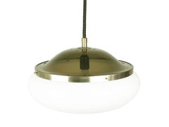 White Brown Plastic Mod 2/5 1959 Pendant Lamp by Gpa Monti for Kartell