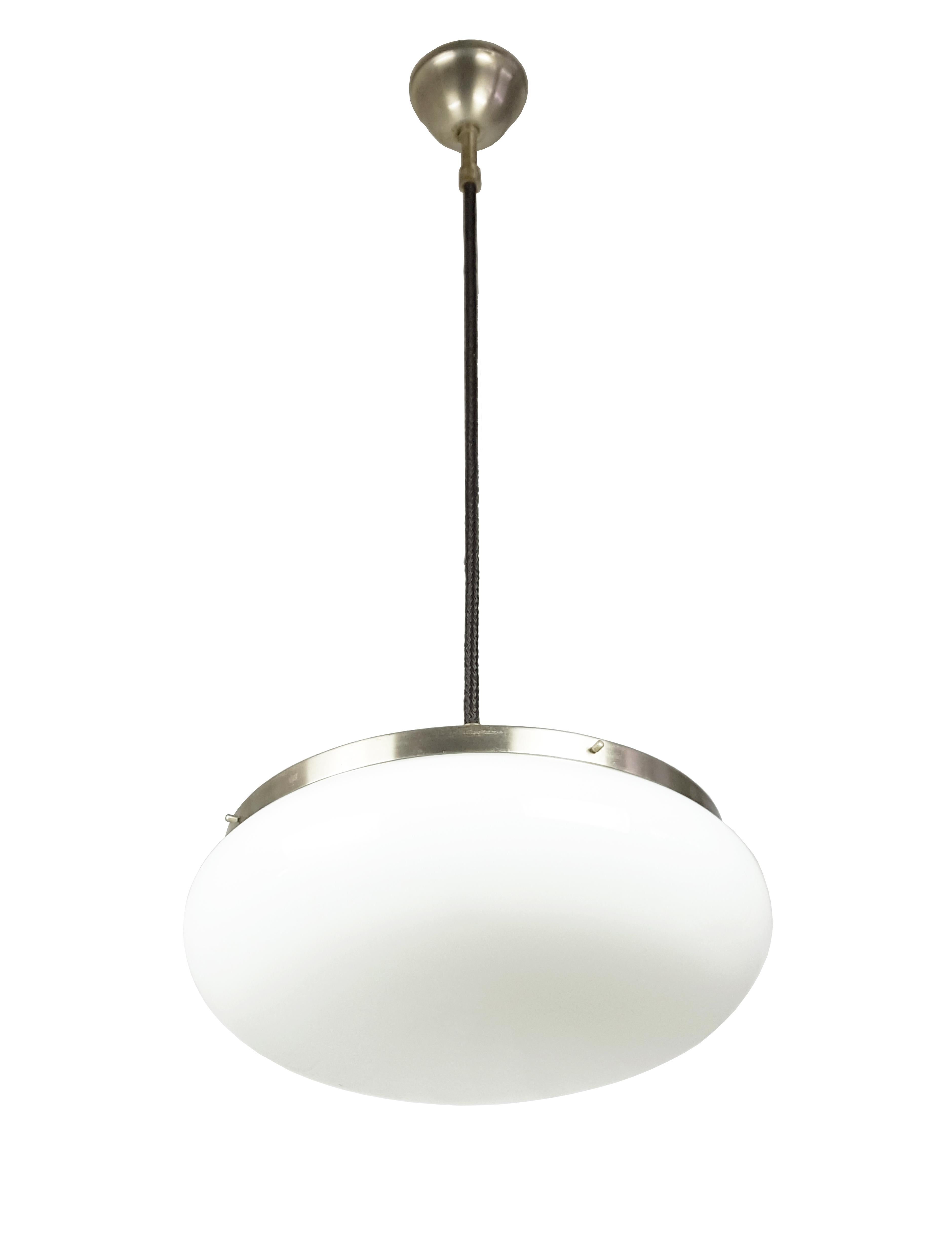 Italian White Brown Plastic Mod 2/5 1959 Pendant Lamp by Gpa Monti for Kartell For Sale