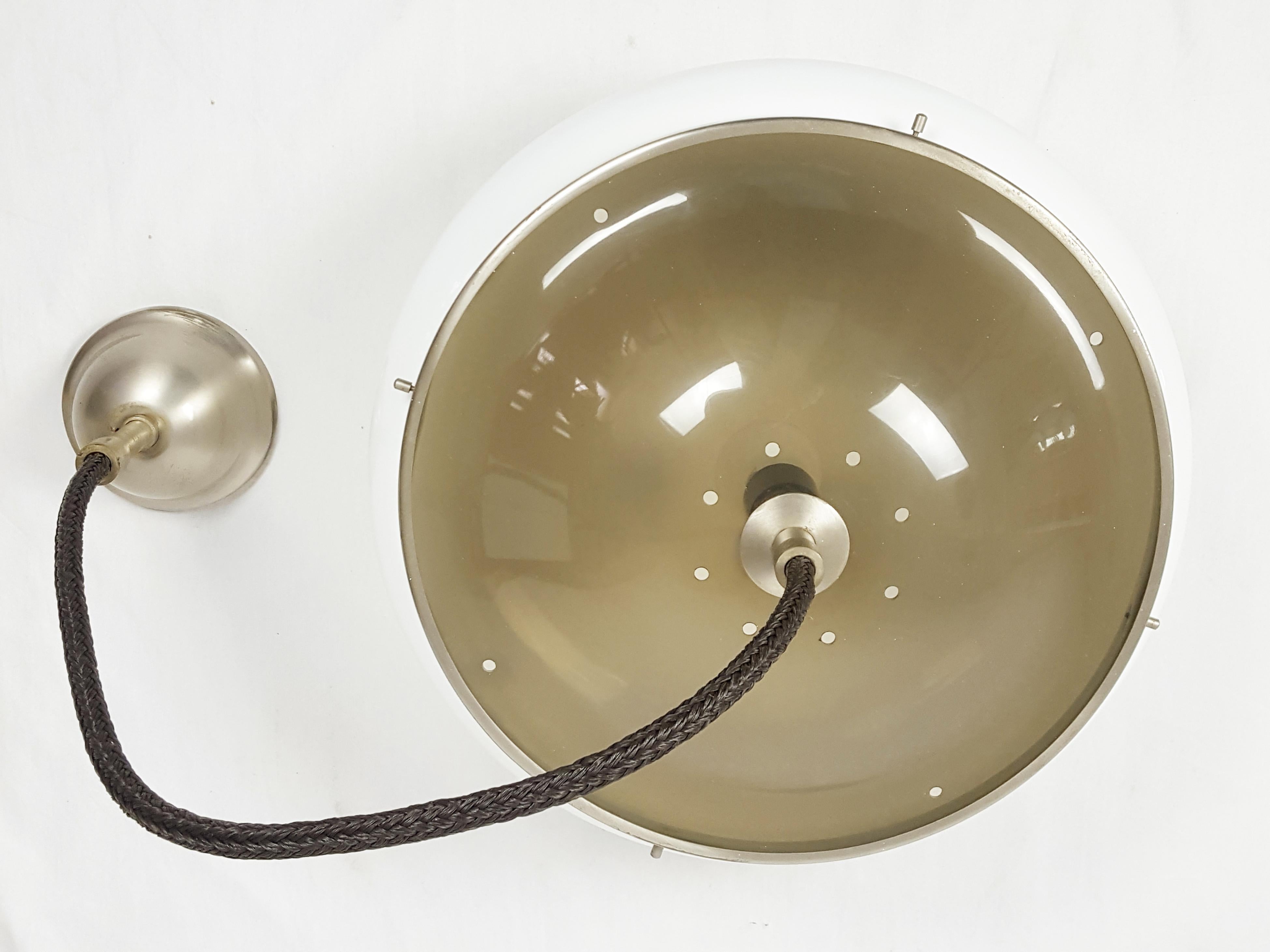 White Brown Plastic Mod 2/5 1959 Pendant Lamp by Gpa Monti for Kartell In Good Condition For Sale In Varese, Lombardia