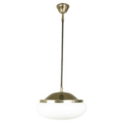 Retro White Brown Plastic Mod 2/5 1959 Pendant Lamp by Gpa Monti for Kartell