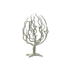 Bougeoir brutaliste blanc en forme d'arbre « arbre de vie », années 1970.