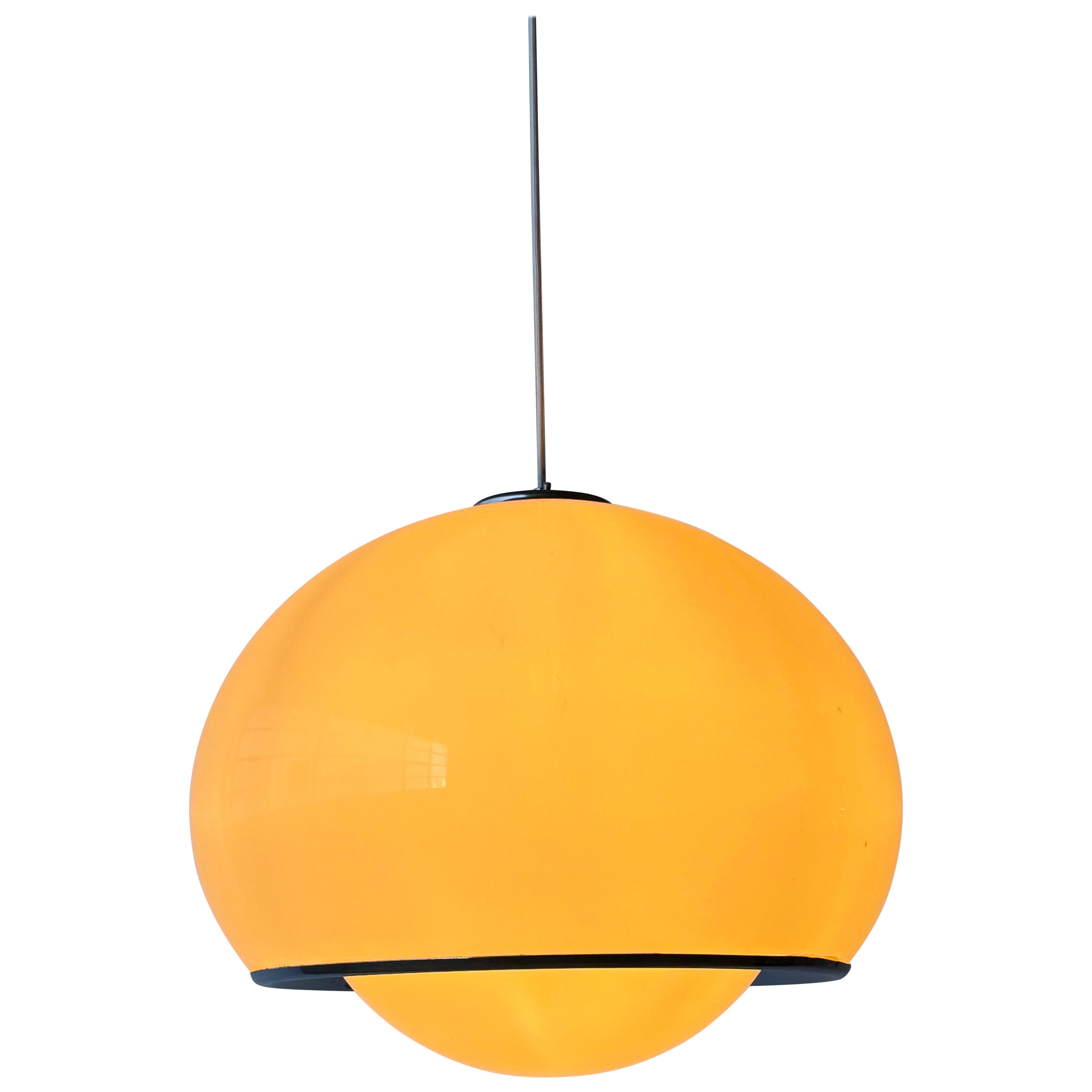 Lampe suspendue BUD blanche conçue par Harvey Guzzini pour Meblo, 1970