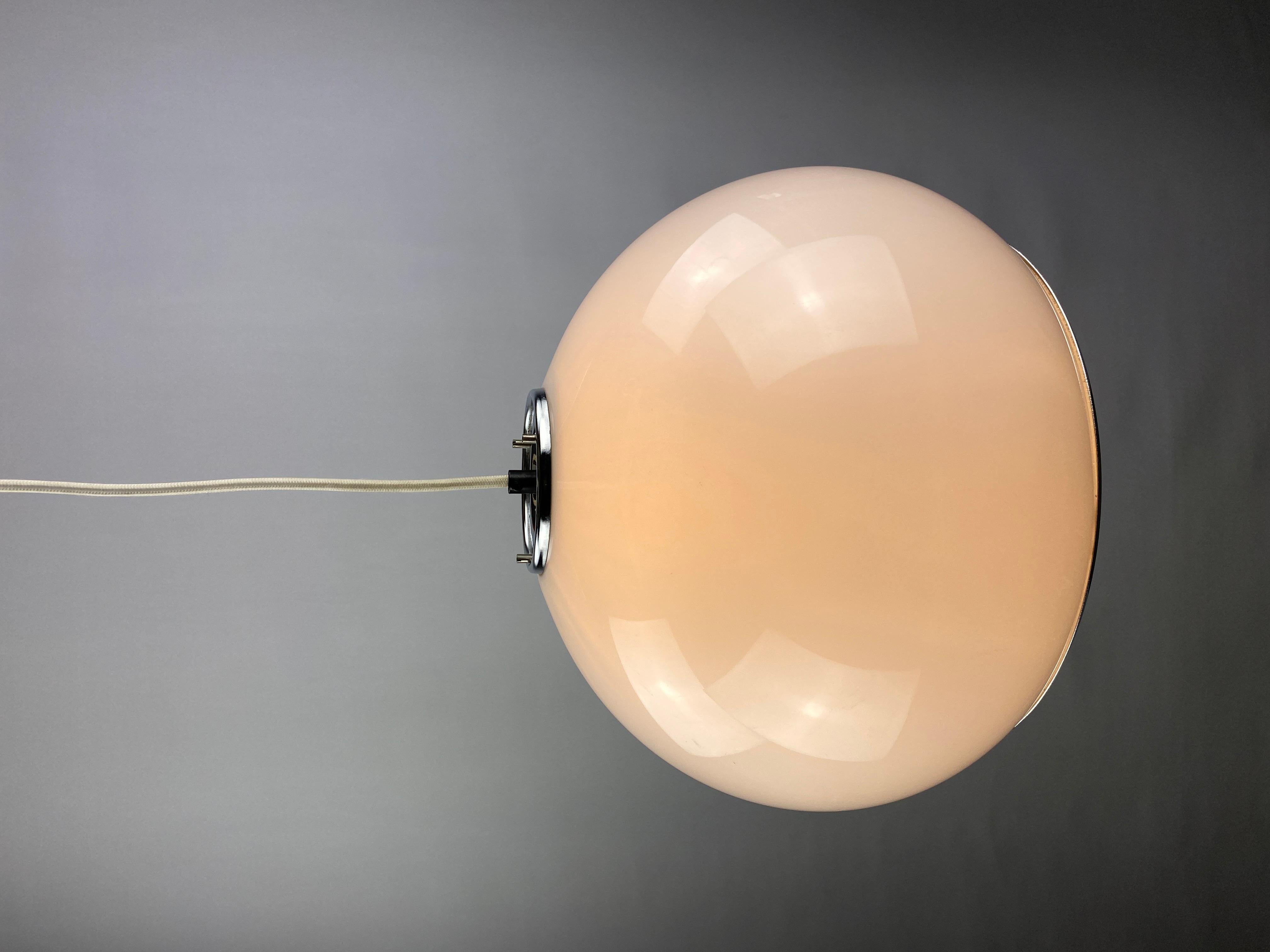 Chrome White BUD pendant lamp designed by Harvey Guzzini for Meblo