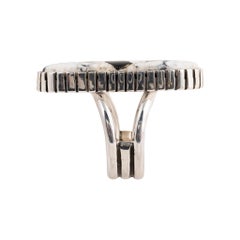 White Buffalo Turquoise and Sterling Ring