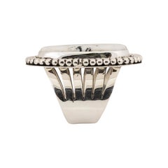 White Buffalo Turquoise and Sterling Ring