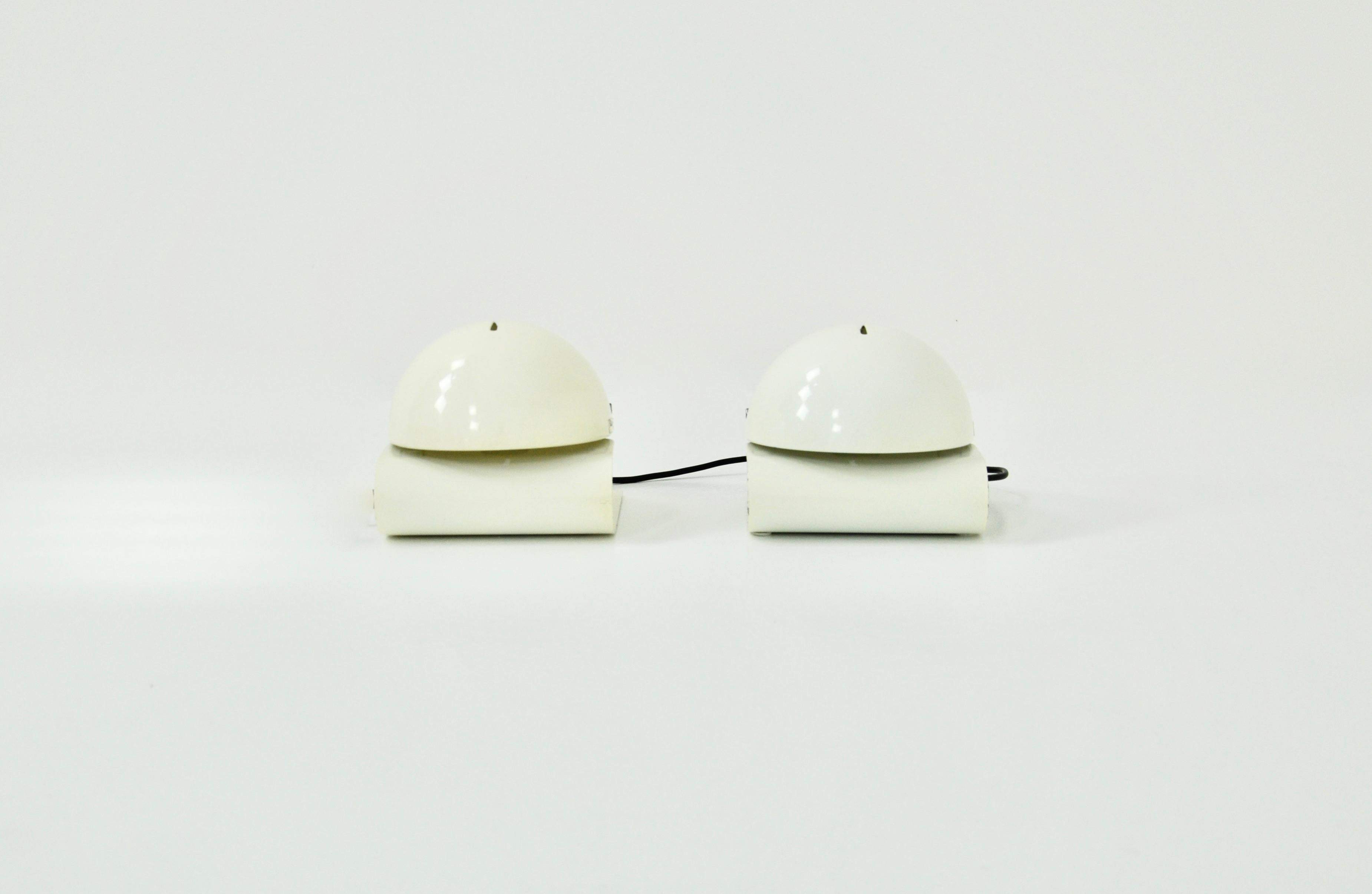 White Bugia Table Lamps by Giuseppe Cormio for Guzzini, 1970s In Good Condition In Lasne, BE