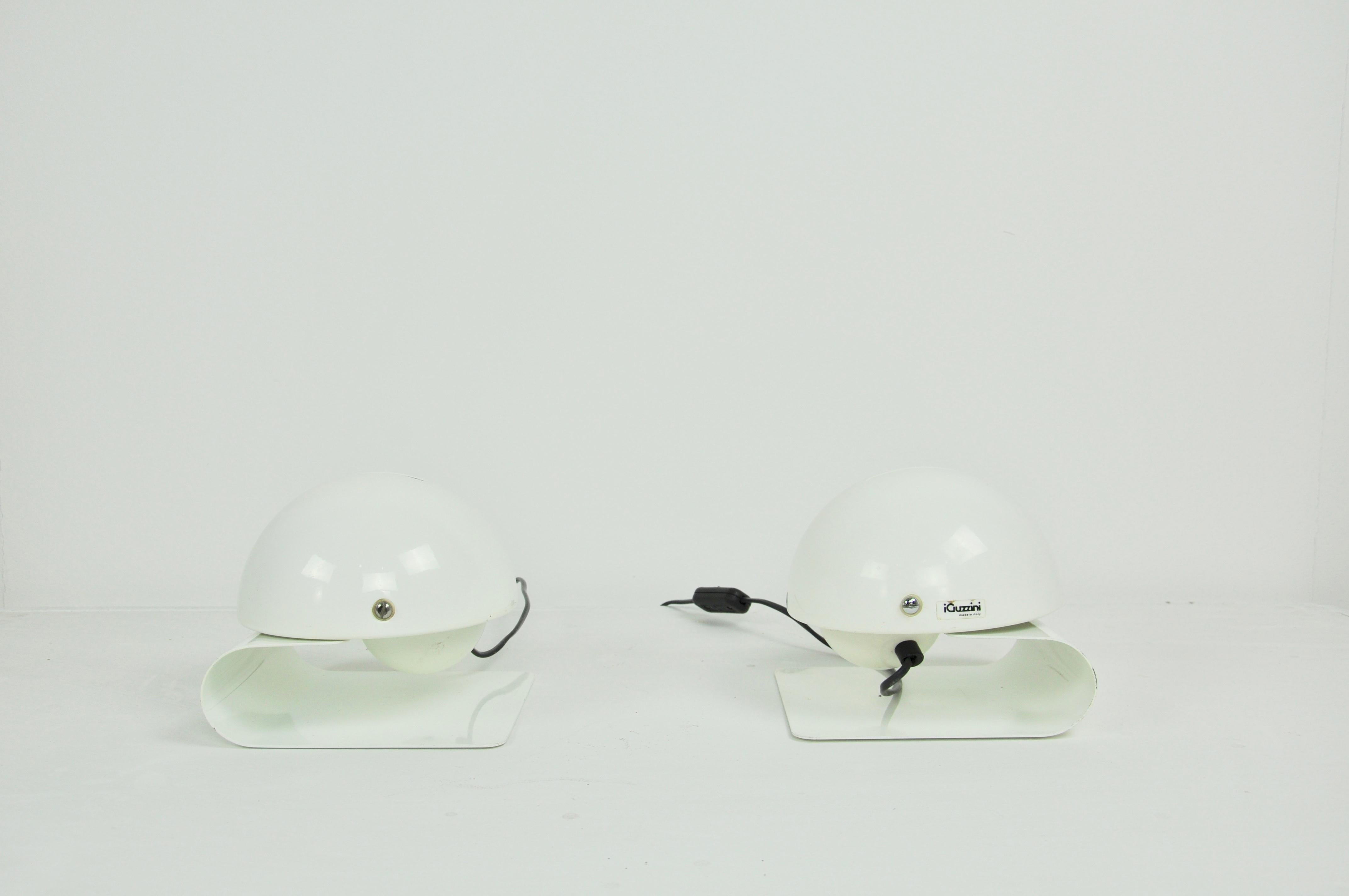 Late 20th Century White Bugia Table Lamps by Giuseppe Cormio for Guzzini, 1970s