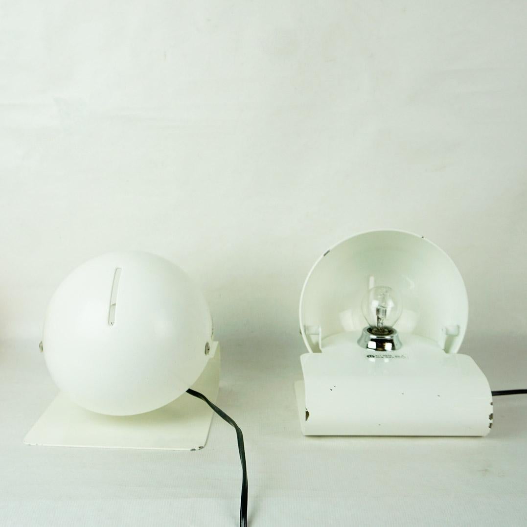 Metal White Bugia Table Lamps by Giuseppe Cormio for Guzzini Italy For Sale