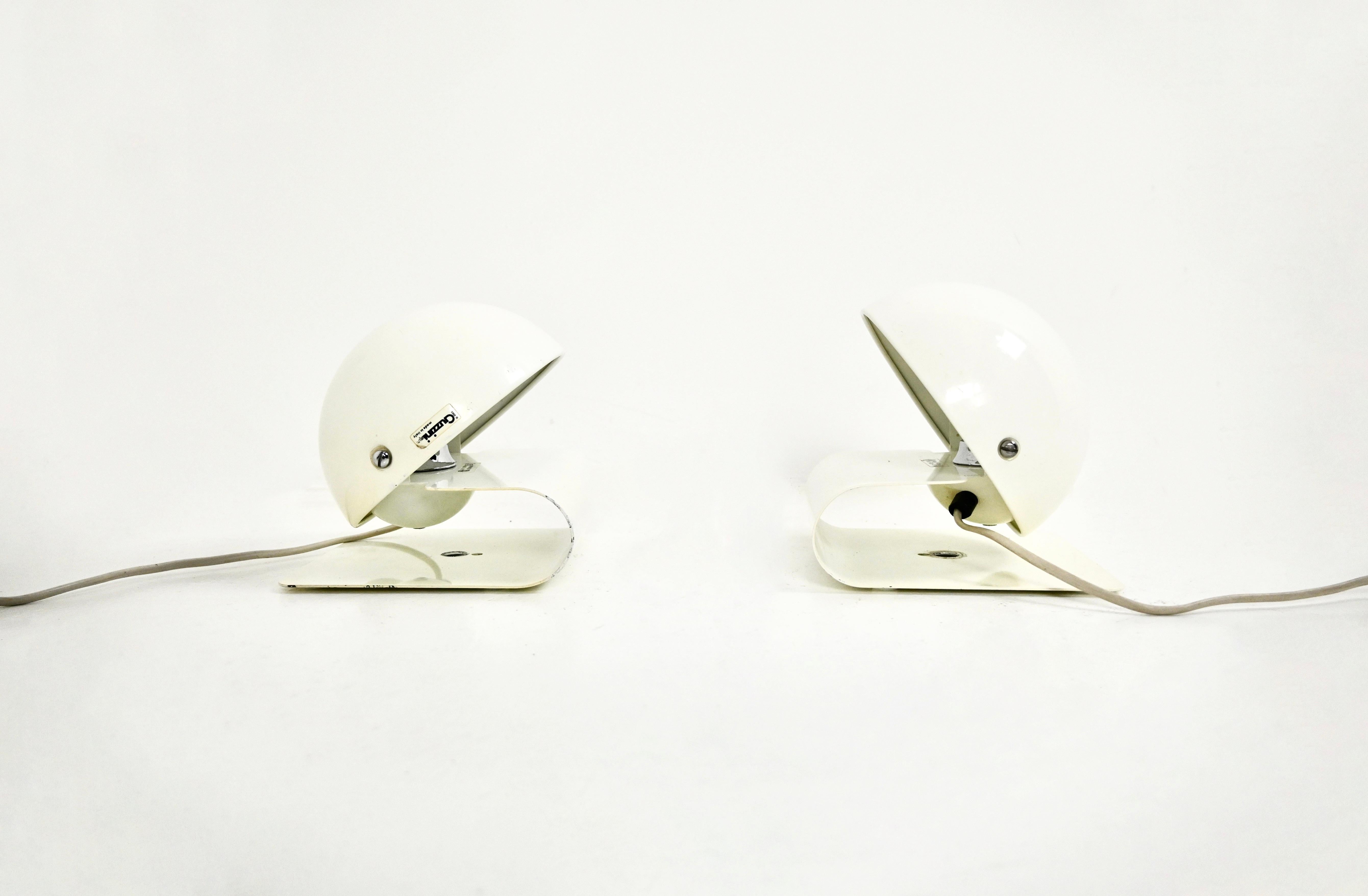 White Bugia Table Lamps by Giuseppe Cormio for IGuzzini, 1970s, set of 2 In Good Condition For Sale In bruxelles, BE