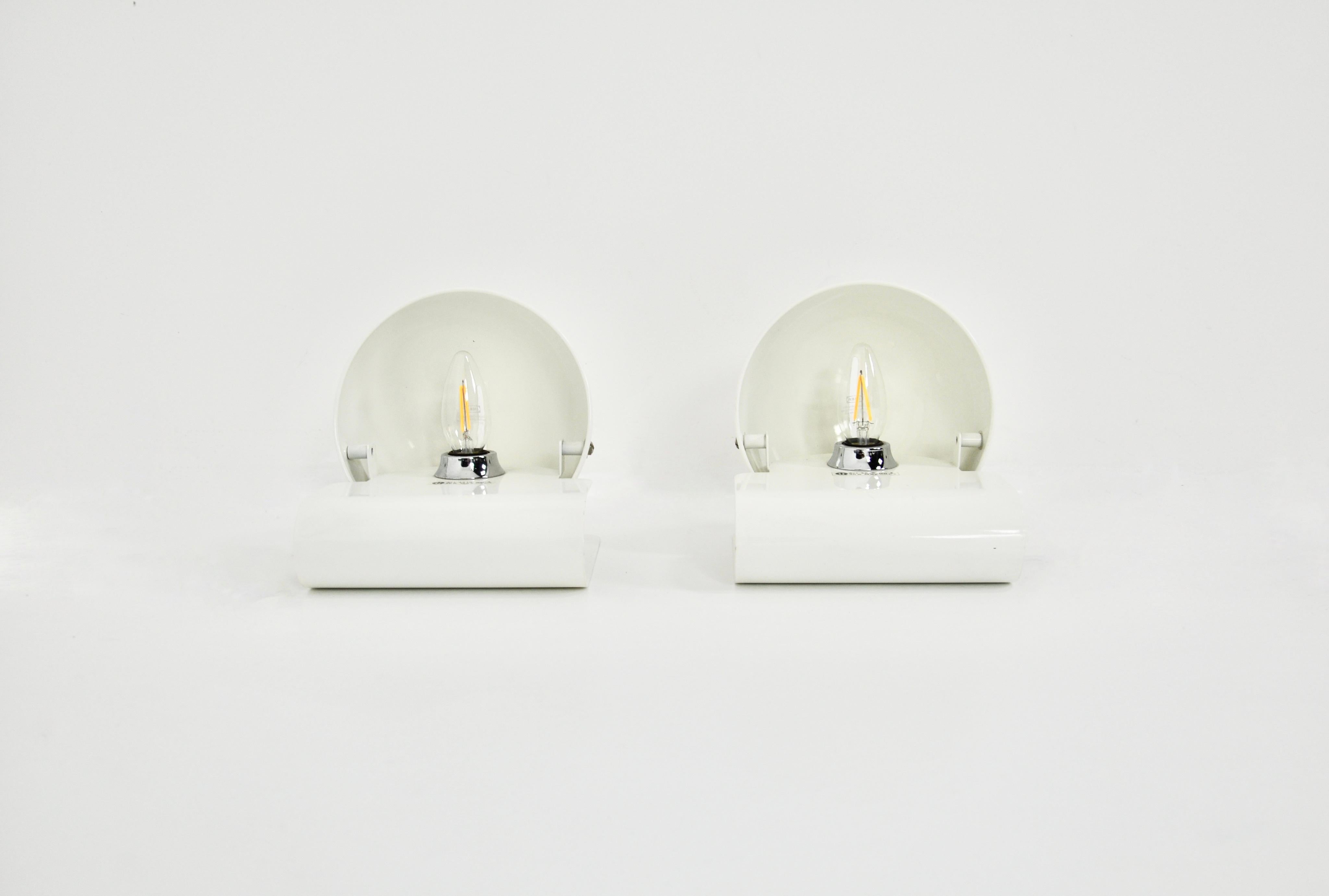 Late 20th Century White Bugia Table Lamps by Giuseppe Cormio for IGuzzini, 1970s, set of 2