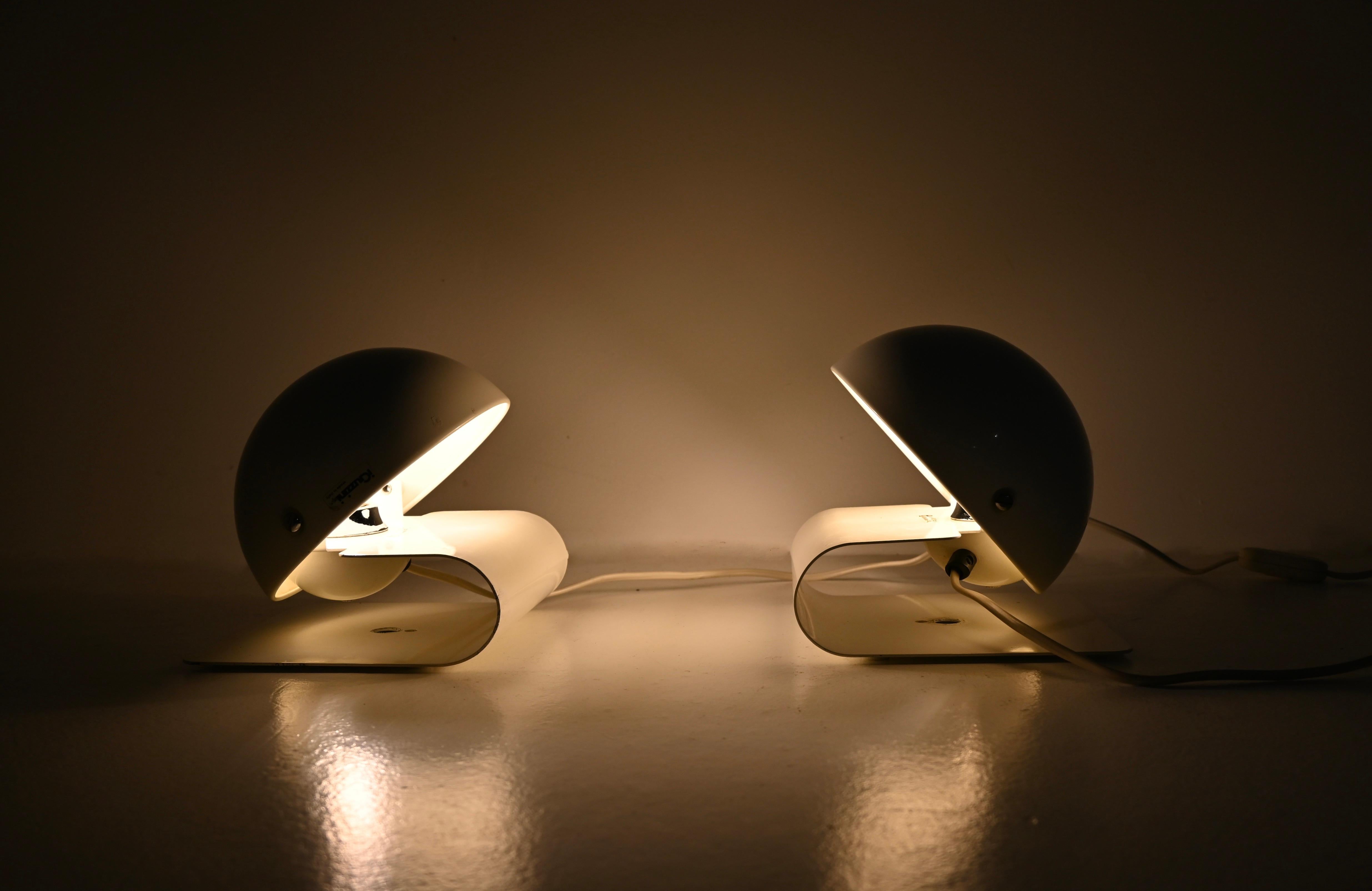 Late 20th Century White Bugia Table Lamps by Giuseppe Cormio for IGuzzini, 1970s, set of 2 For Sale