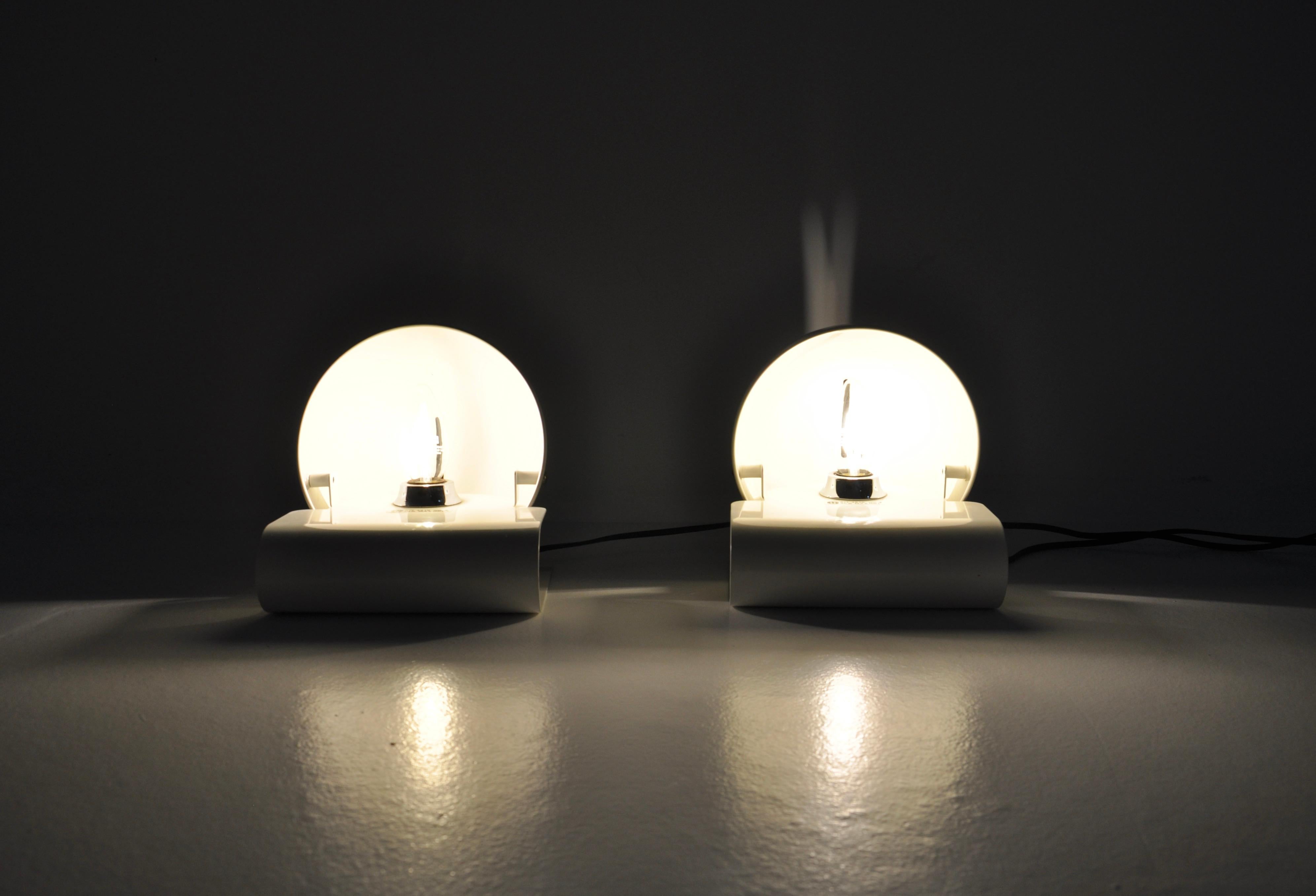 Metal White Bugia Table Lamps by Giuseppe Cormio for IGuzzini, 1970s, set of 2