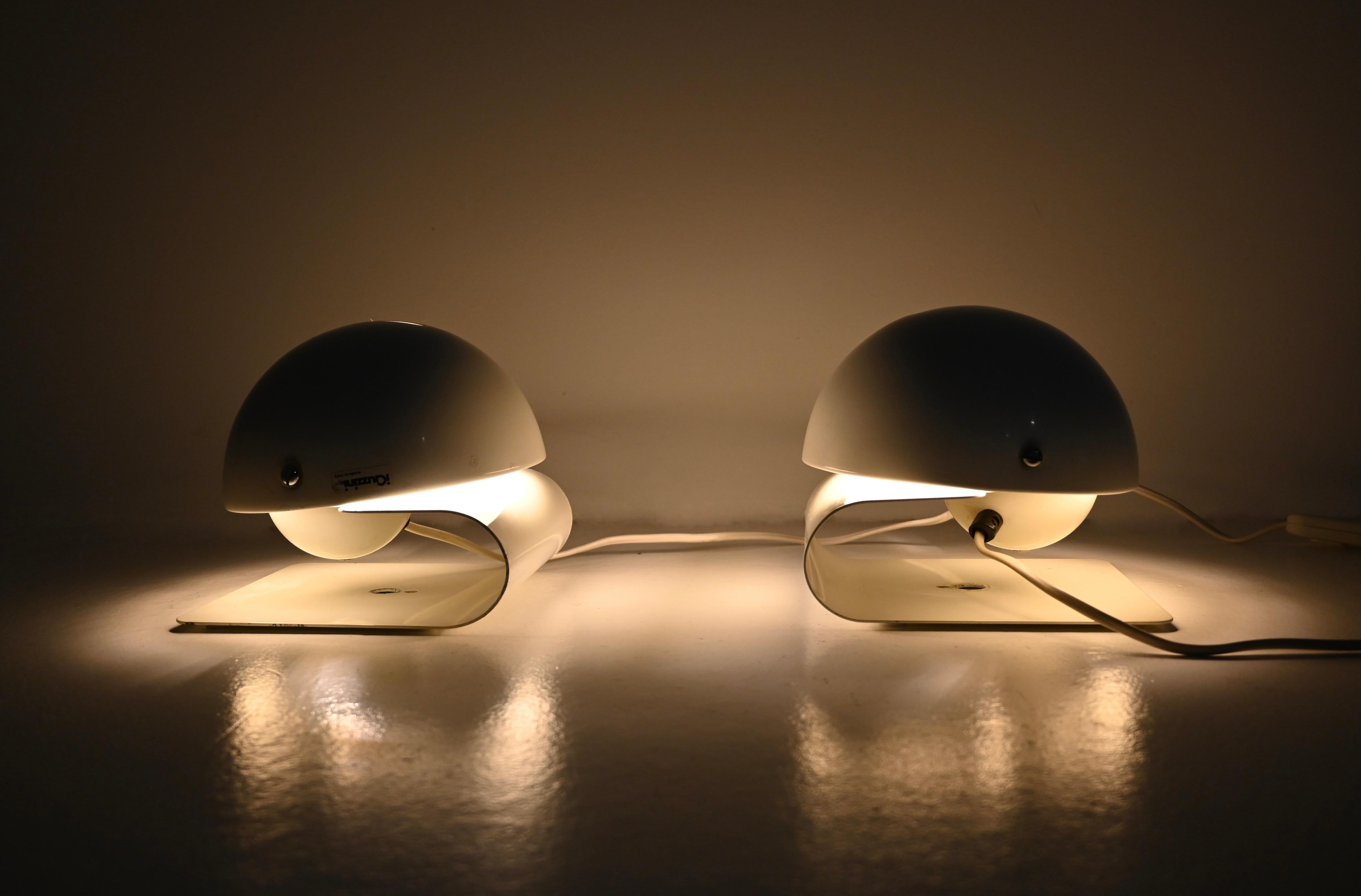 White Bugia Table Lamps by Giuseppe Cormio for IGuzzini, 1970s, set of 2 For Sale 1