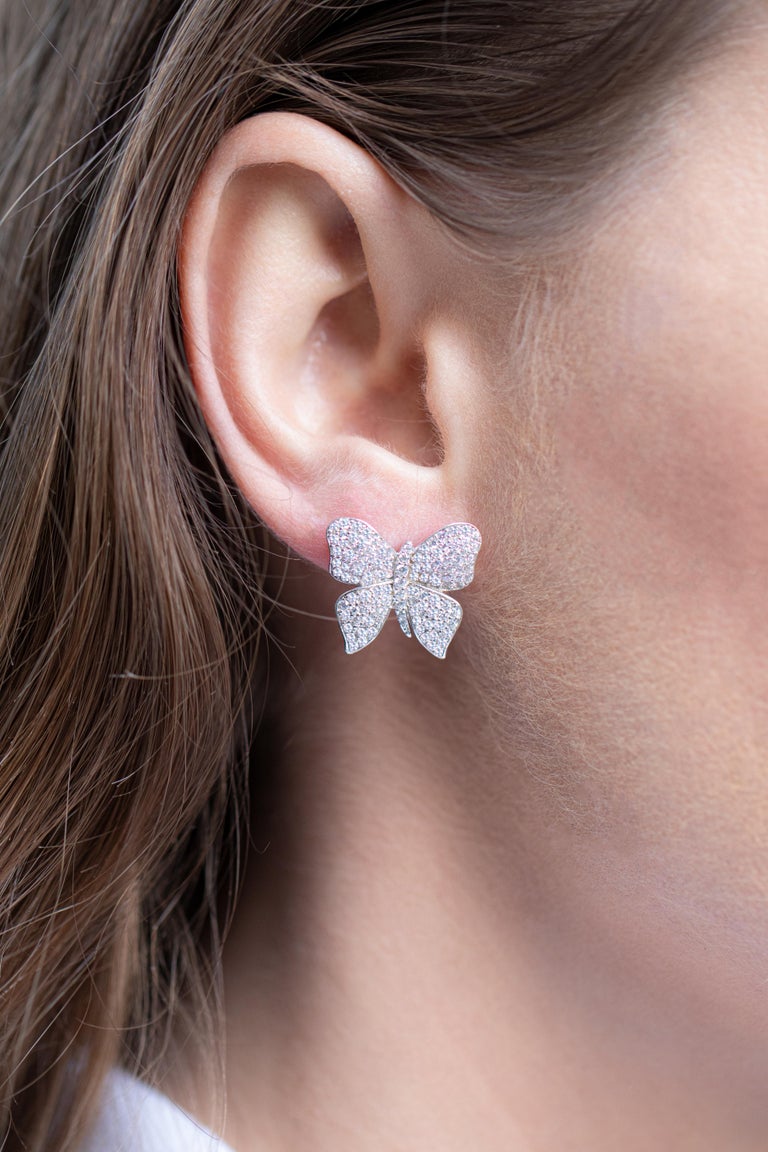 White Butterfly Earrings For Sale at 1stDibs