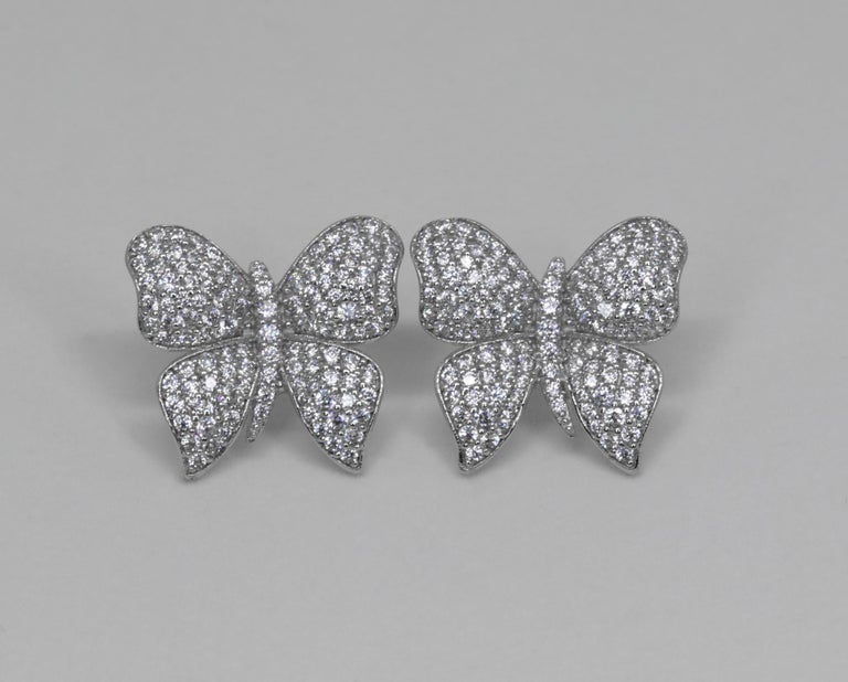 White Butterfly Earrings For Sale at 1stDibs