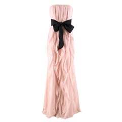 Used White by Vera Wang Crinkle Chiffon Strapless Gown US 6