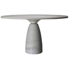 Table de salle à manger Calacatta en marbre blanc "Finale" de Peter Draenhert