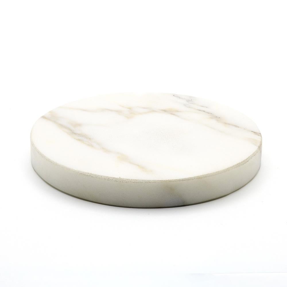 - Base en marbre blanc Calacatta, petite, chargeur sans fil 15W en vente 5