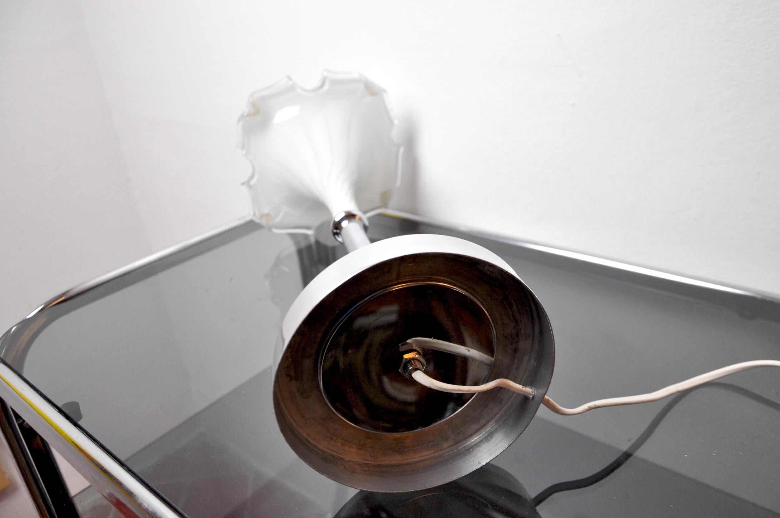 White Calla Lily Lamp, Murano Glass, Italy, 1970 For Sale 1