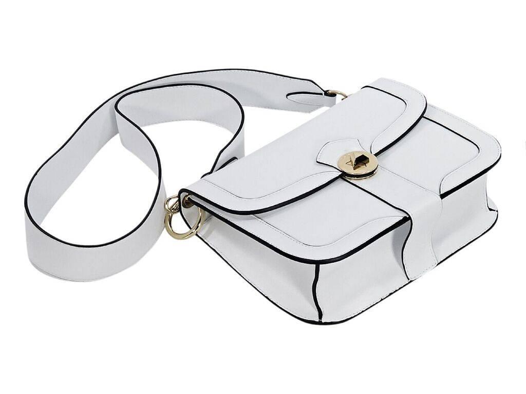 Gray White Cambiaghi Milano Leather Crossbody Bag