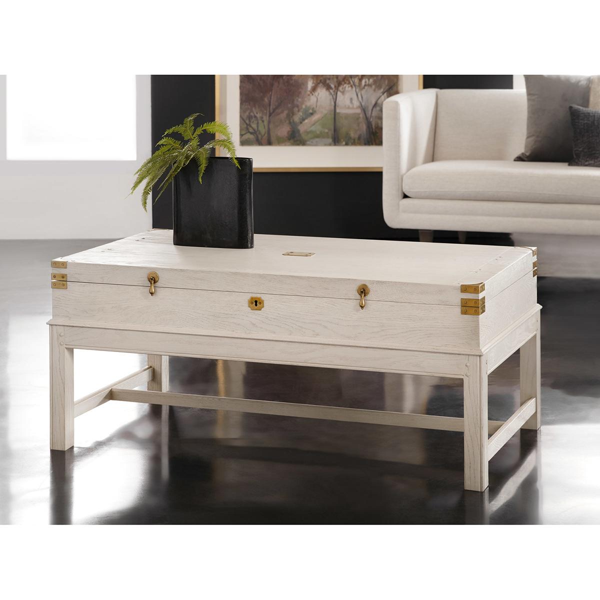 Vietnamese White Campaign Coffee Table For Sale