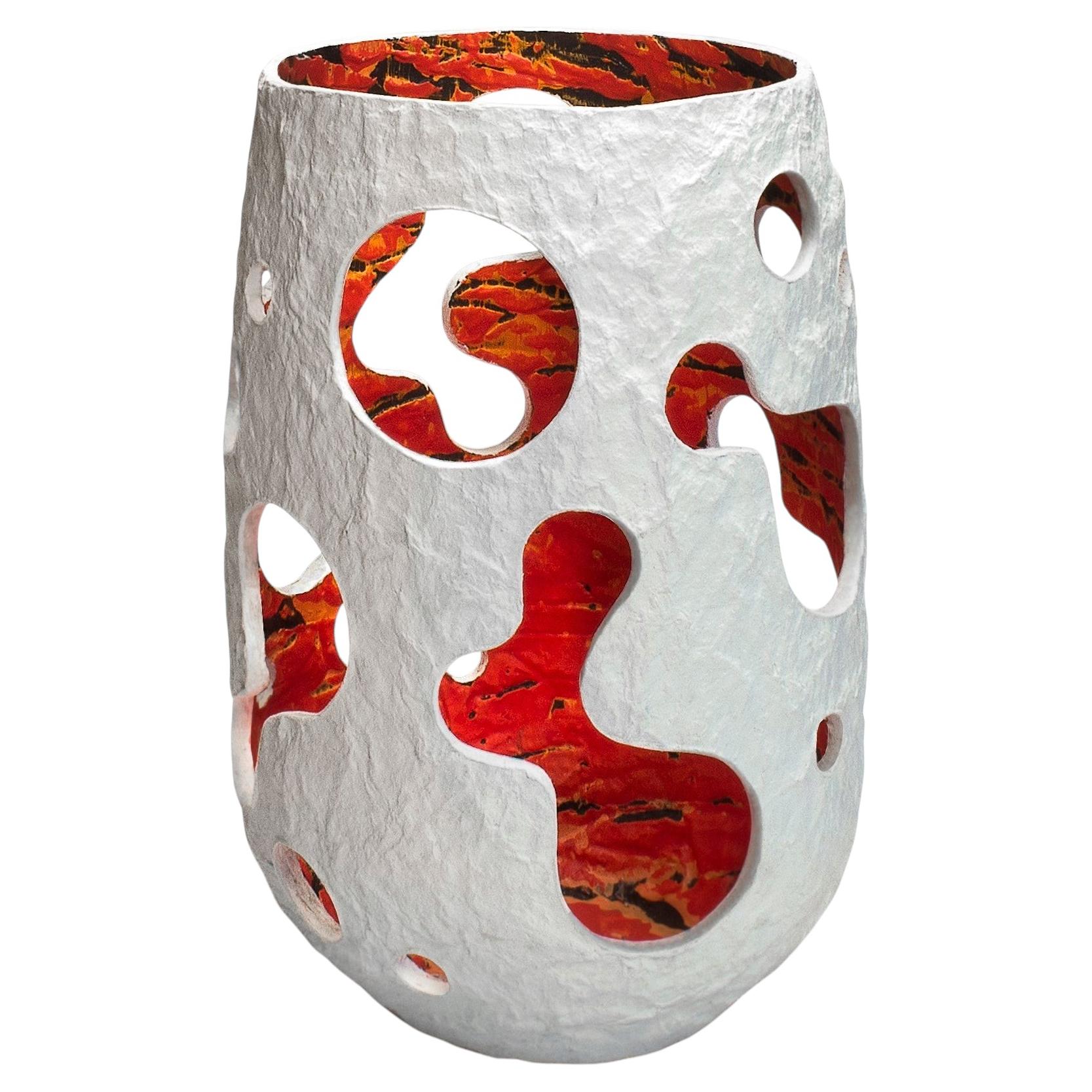 White Candle Lantern Sculptural Vase by Donatas Zukauskas For Sale