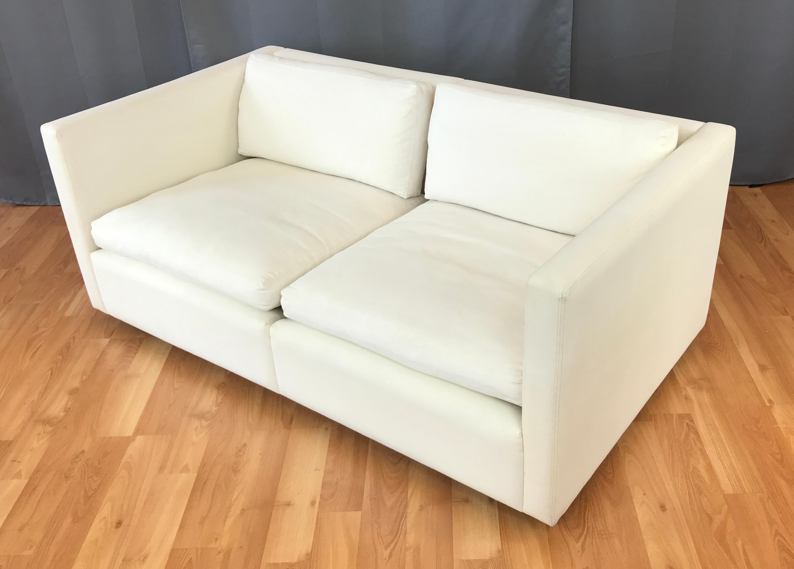 Charles Pfister for Knoll Settee in Off-White Canvas 4