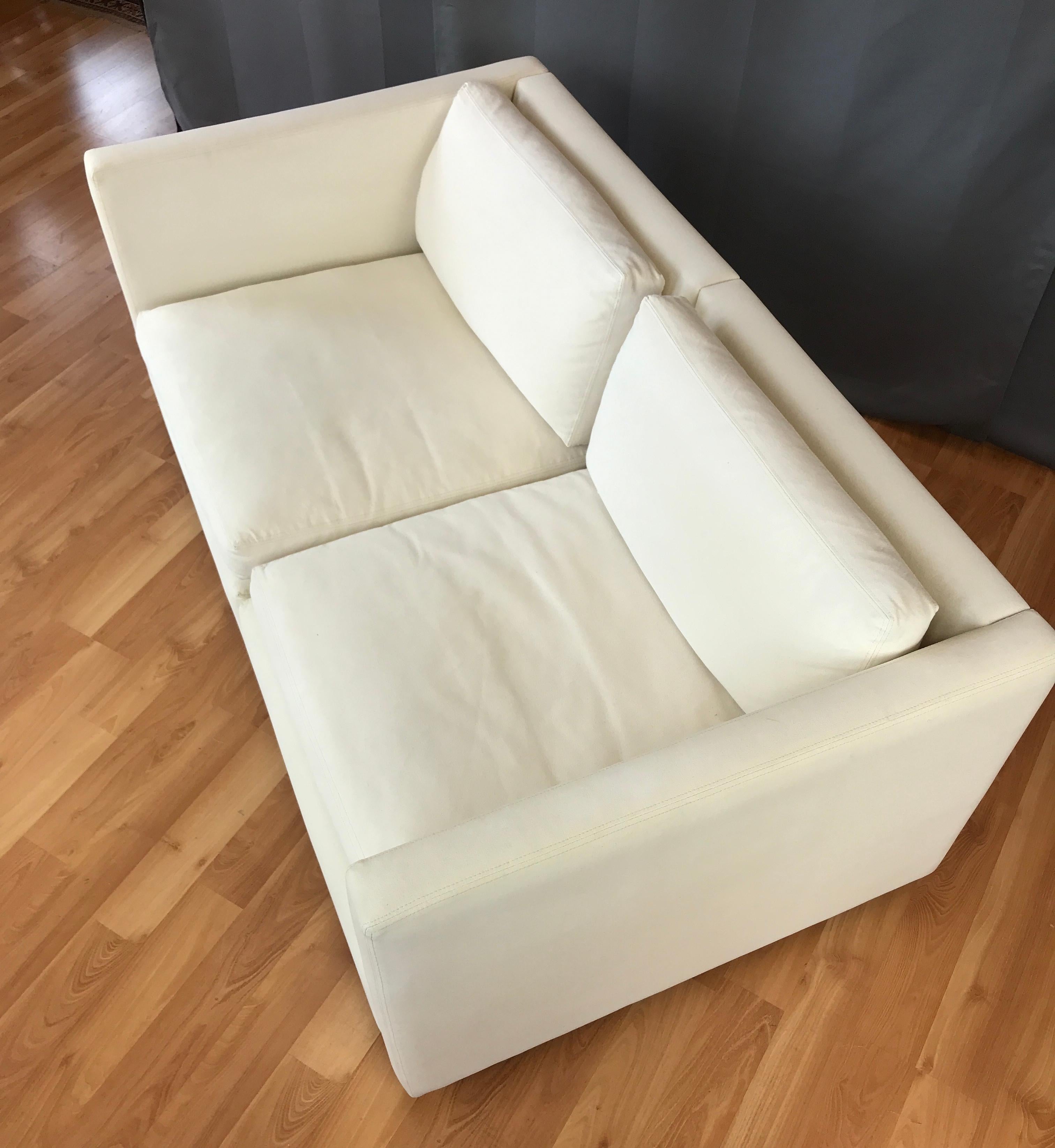 Charles Pfister for Knoll Settee in Off-White Canvas 5
