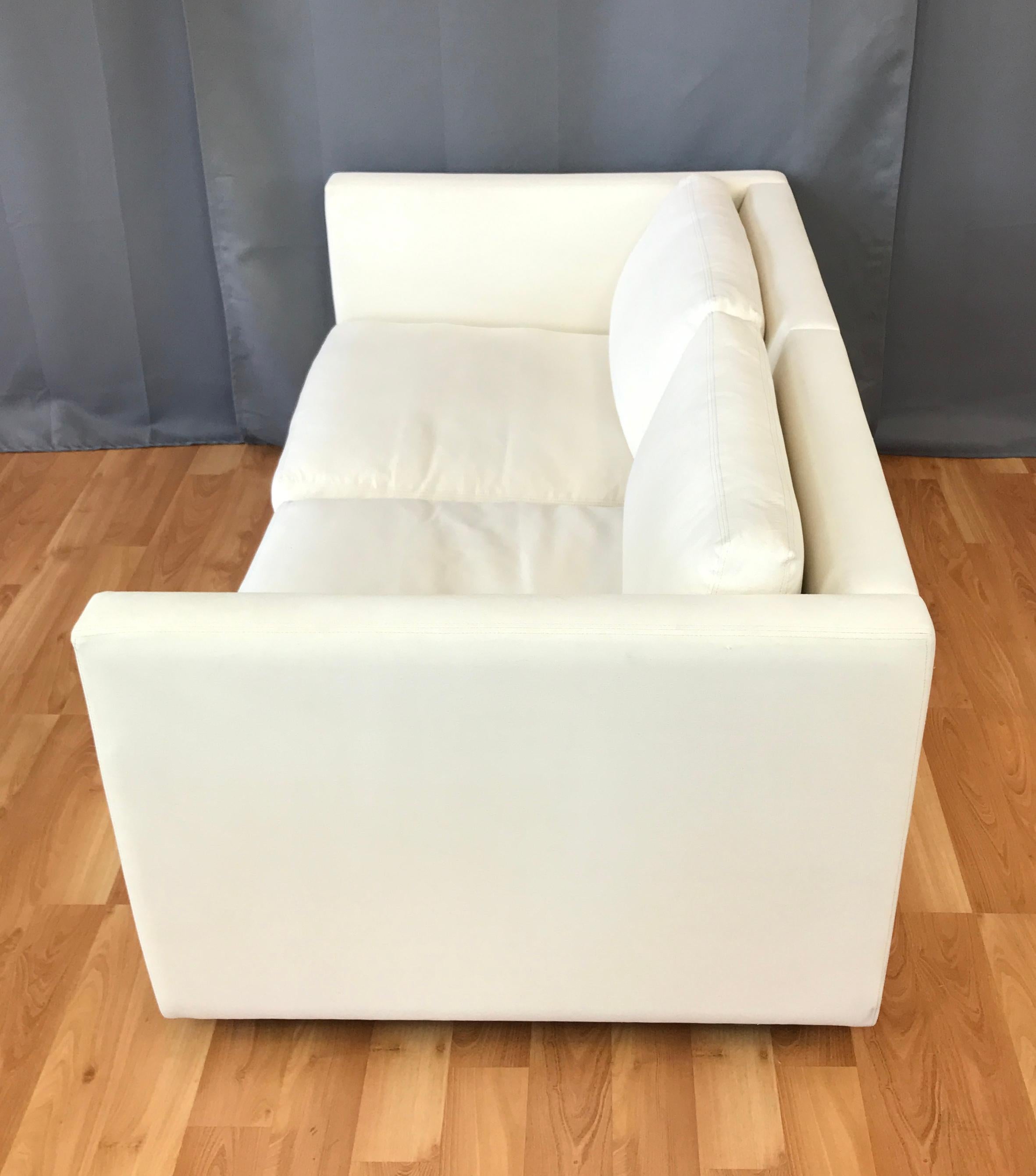 Charles Pfister for Knoll Settee in Off-White Canvas In Good Condition In San Francisco, CA