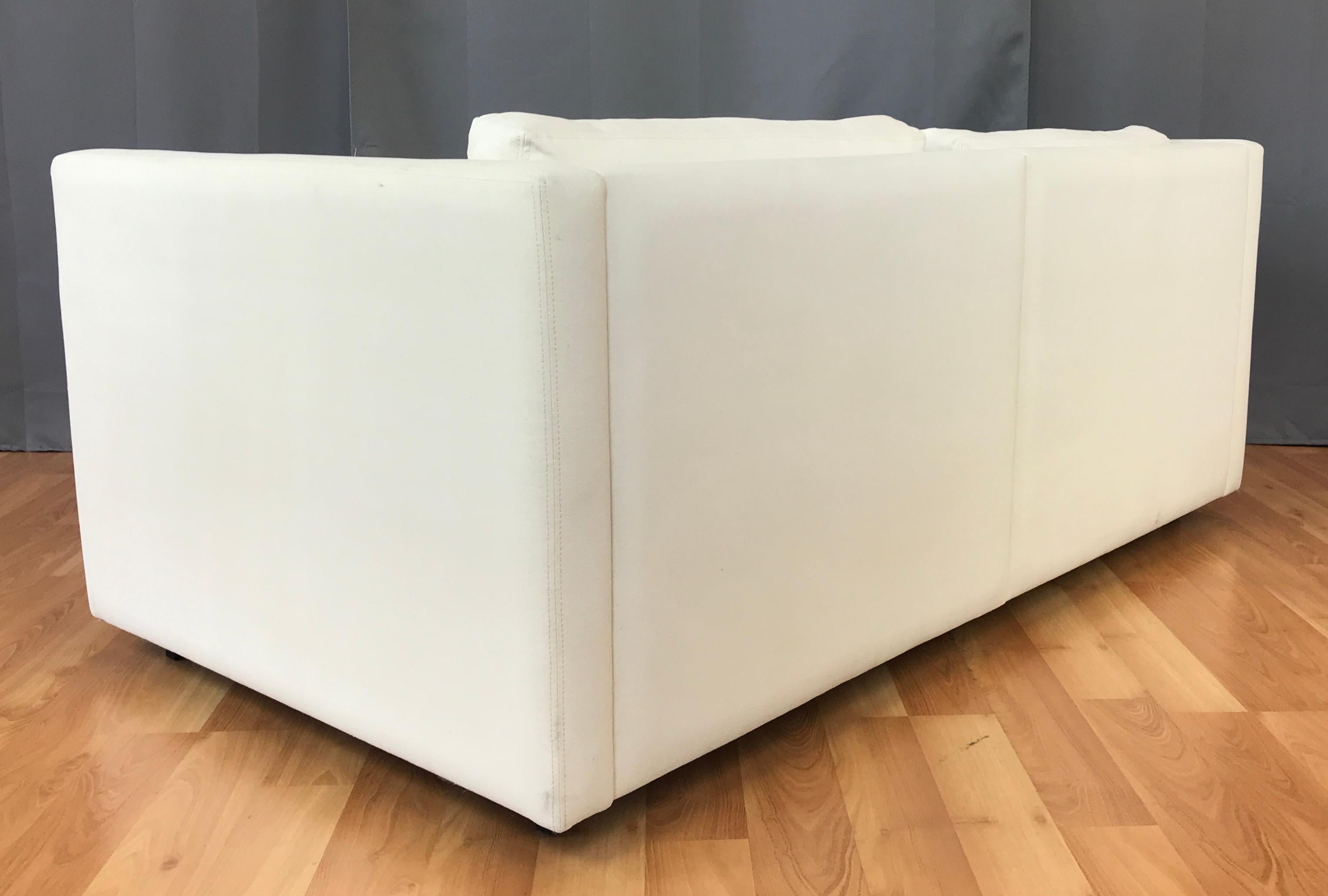 Contemporary Charles Pfister for Knoll Settee in Off-White Canvas