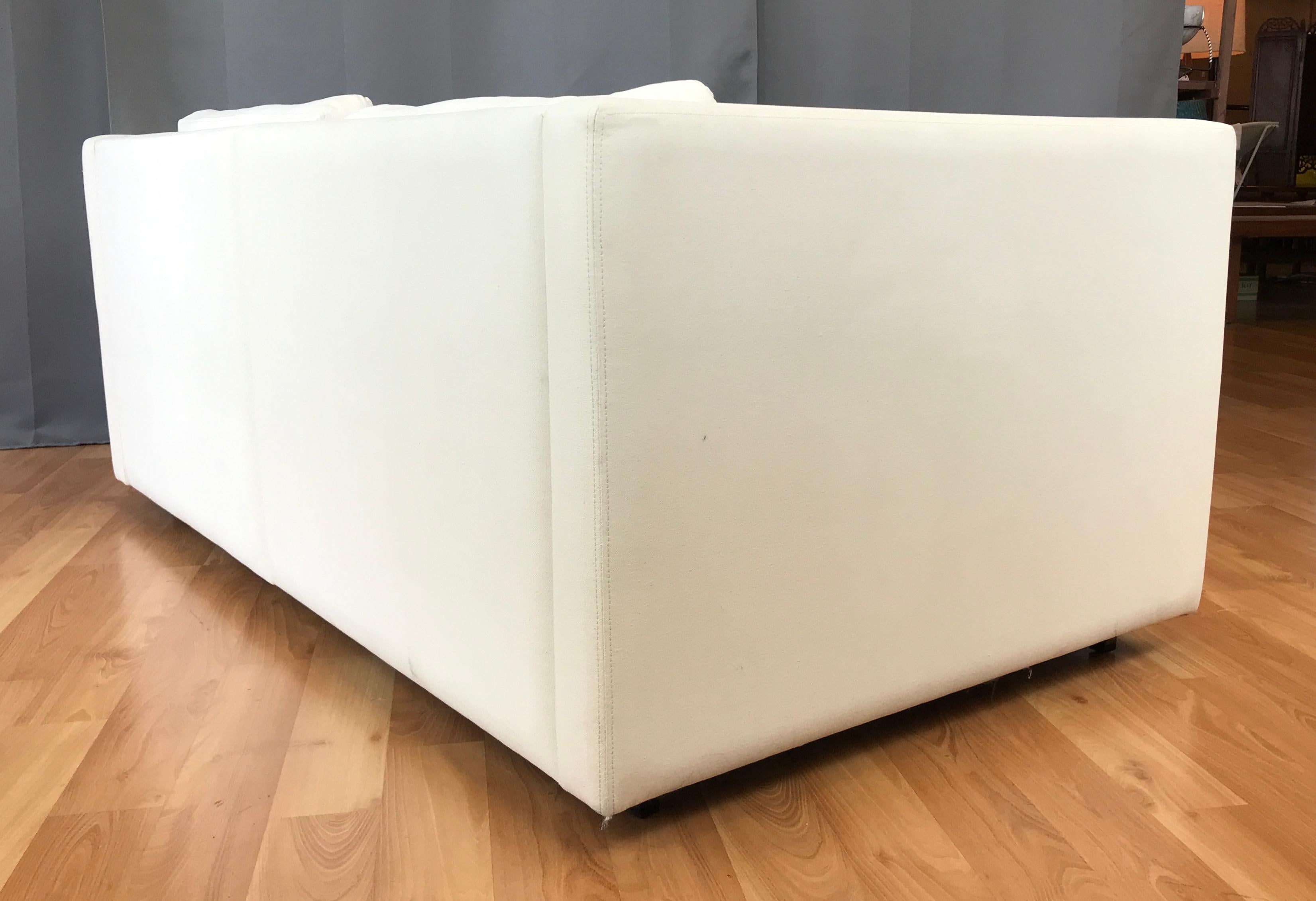 Charles Pfister for Knoll Settee in Off-White Canvas 2