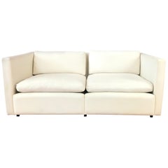 Charles Pfister for Knoll Settee in Off-White Canvas