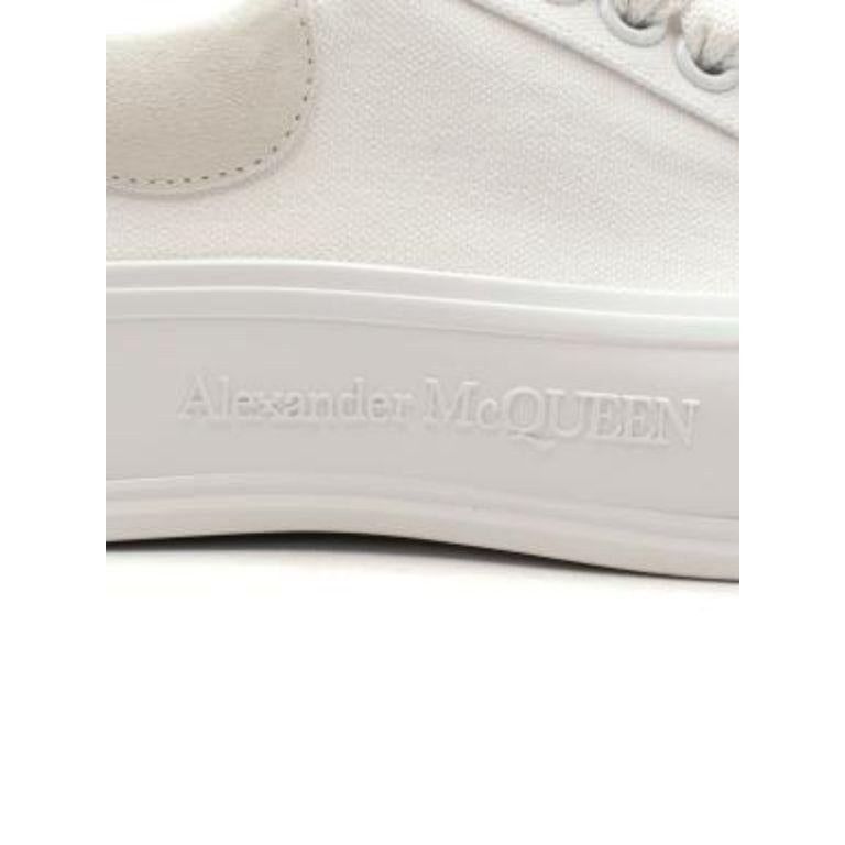 Women's White Canvas Deck Sneakers For Sale