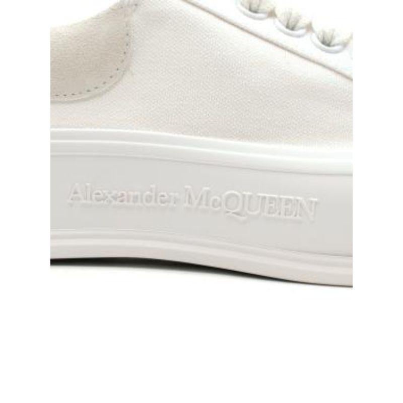 White canvas Deck sneakers For Sale 2