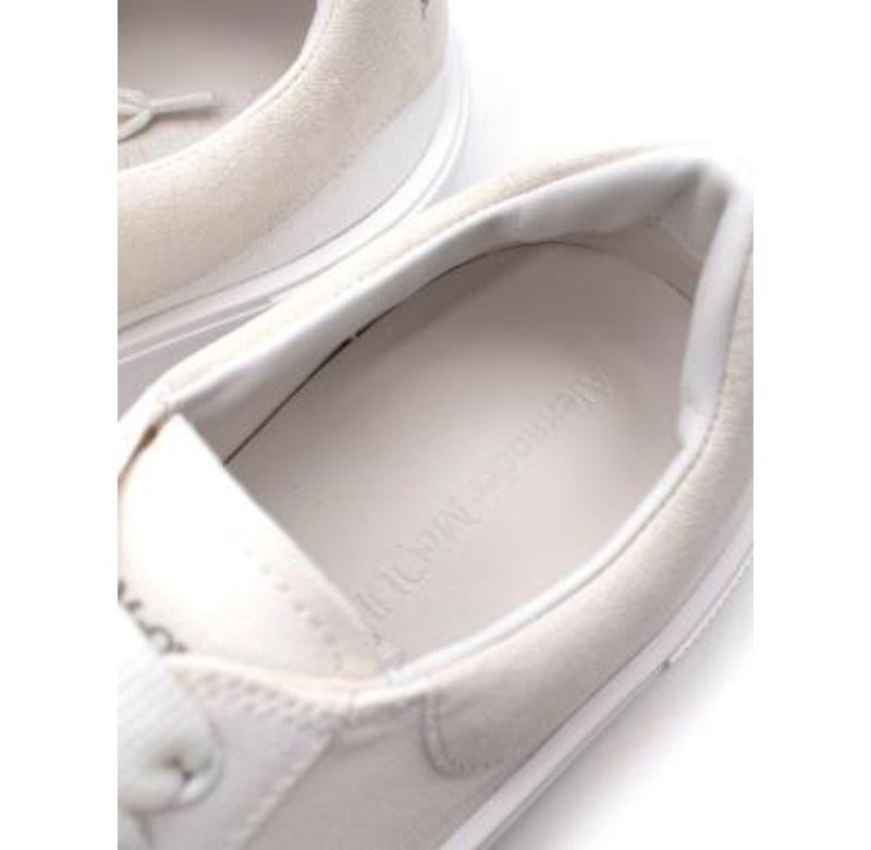 White Canvas Deck Sneakers For Sale 3