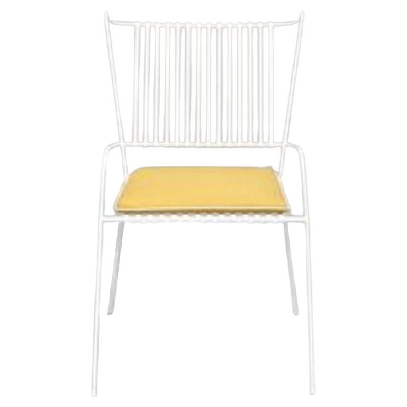 White Capri Chair with Seat Cushion by Cools Collection For Sale