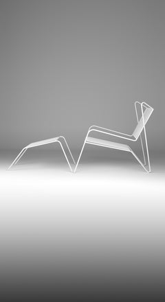 White Capri Easy Lounge Chair with Ottoman by Cools Collection