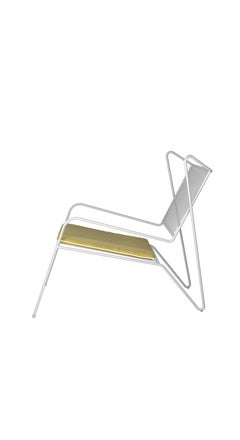 White Capri Easy Lounge Chair with Seat Cushion by Cools Collection