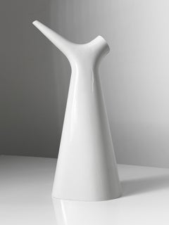 Vasija de regadera modernista blanca Carl-Arne Breger para Gustavsberg Suecia 1959
