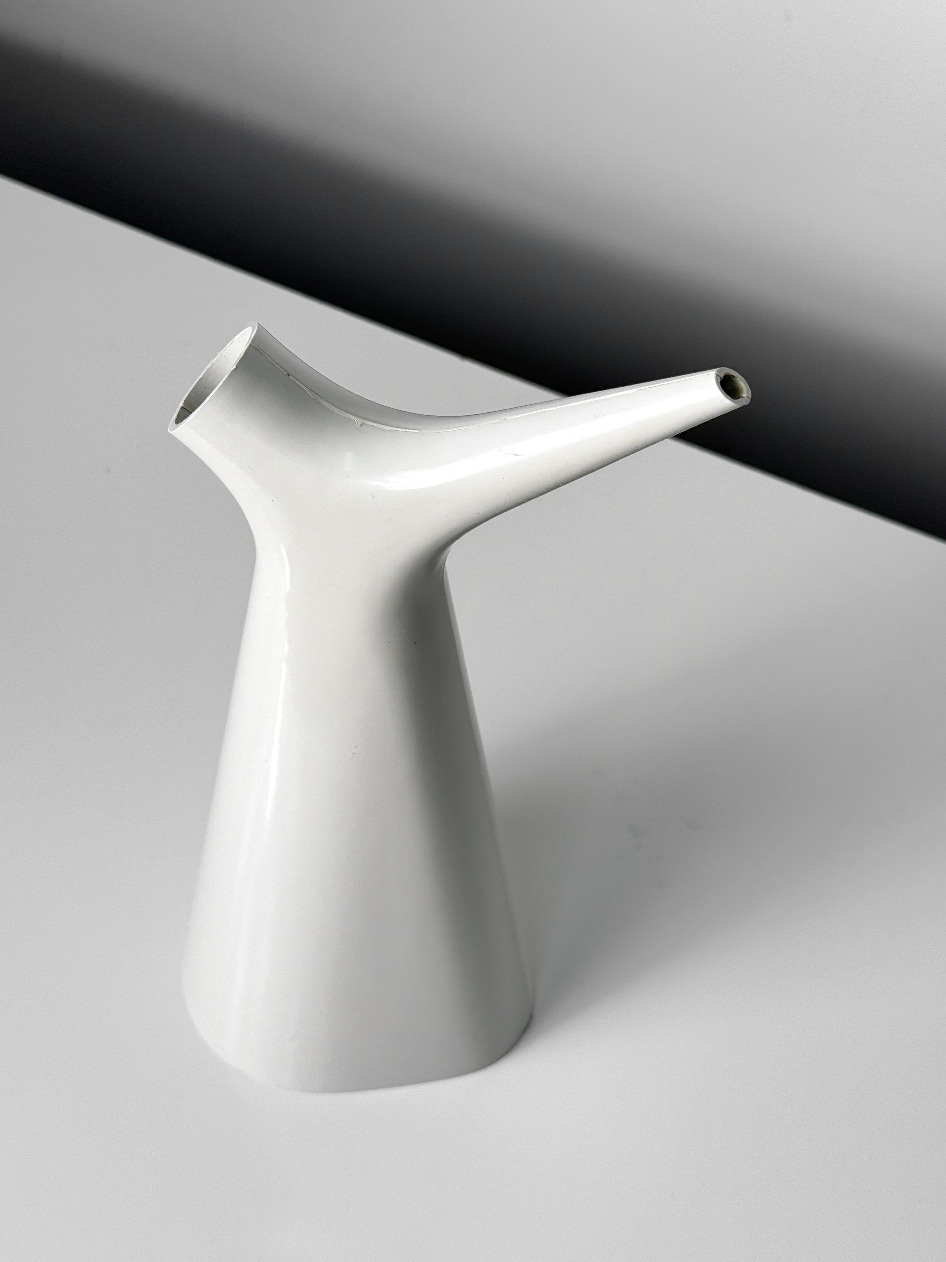 Mid-20th Century White Carl-Arne Breger Modernist Watering Can Vessel for Gustavsberg Sweden 1959 For Sale