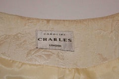 White Caroline Charles Jacket in a Textured Fabric
