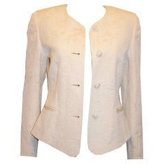 White Caroline Charles Jacket in a Textured Fabric