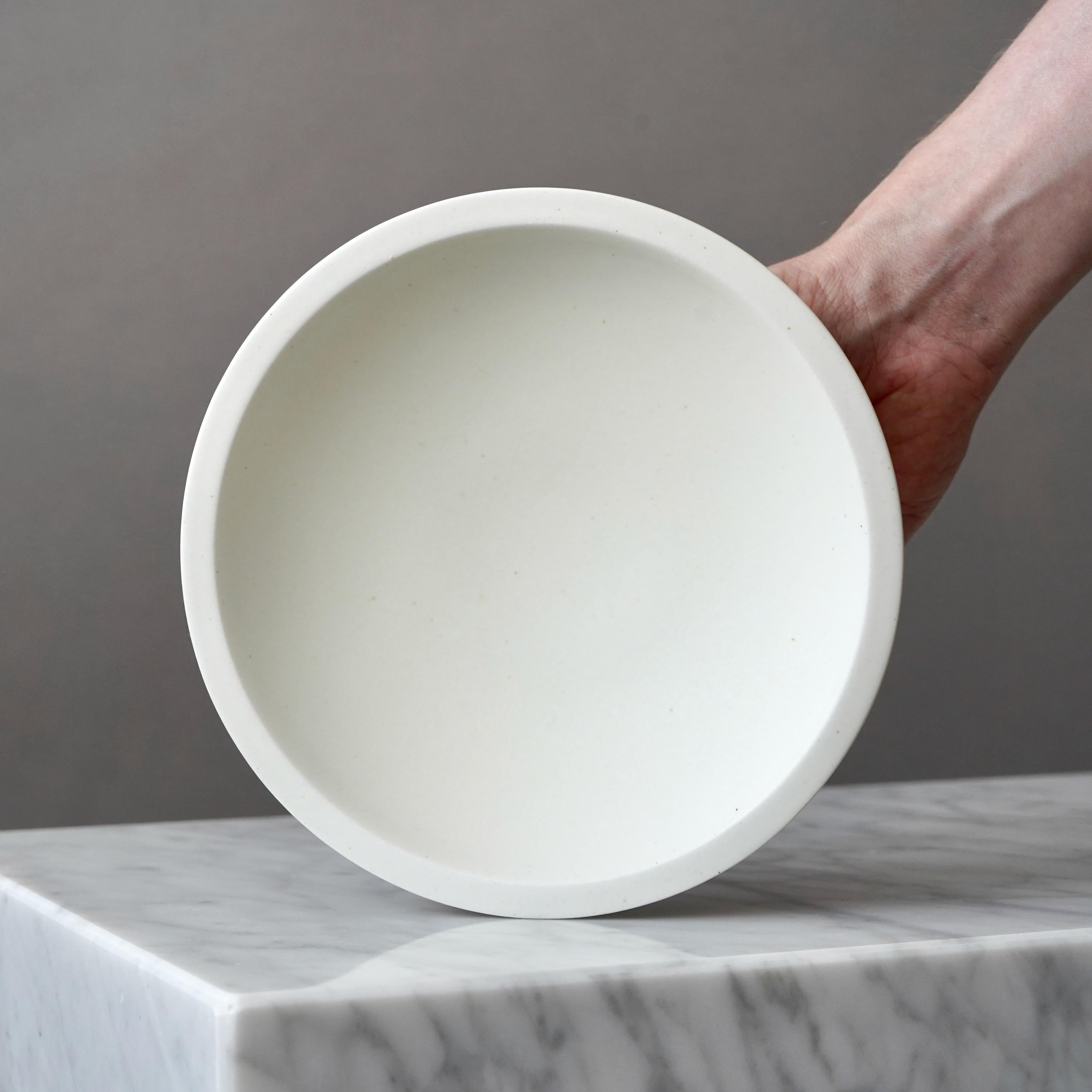 Scandinavo moderno Ciotola con piede in Whiting 'Carrara' di Wilhelm Kage per Gustavsberg, Svezia, anni '30 in vendita