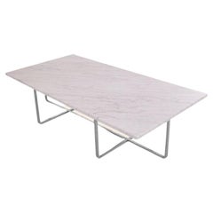 White Carrara Marble and Steel Large Ninety Table by OxDenmarq