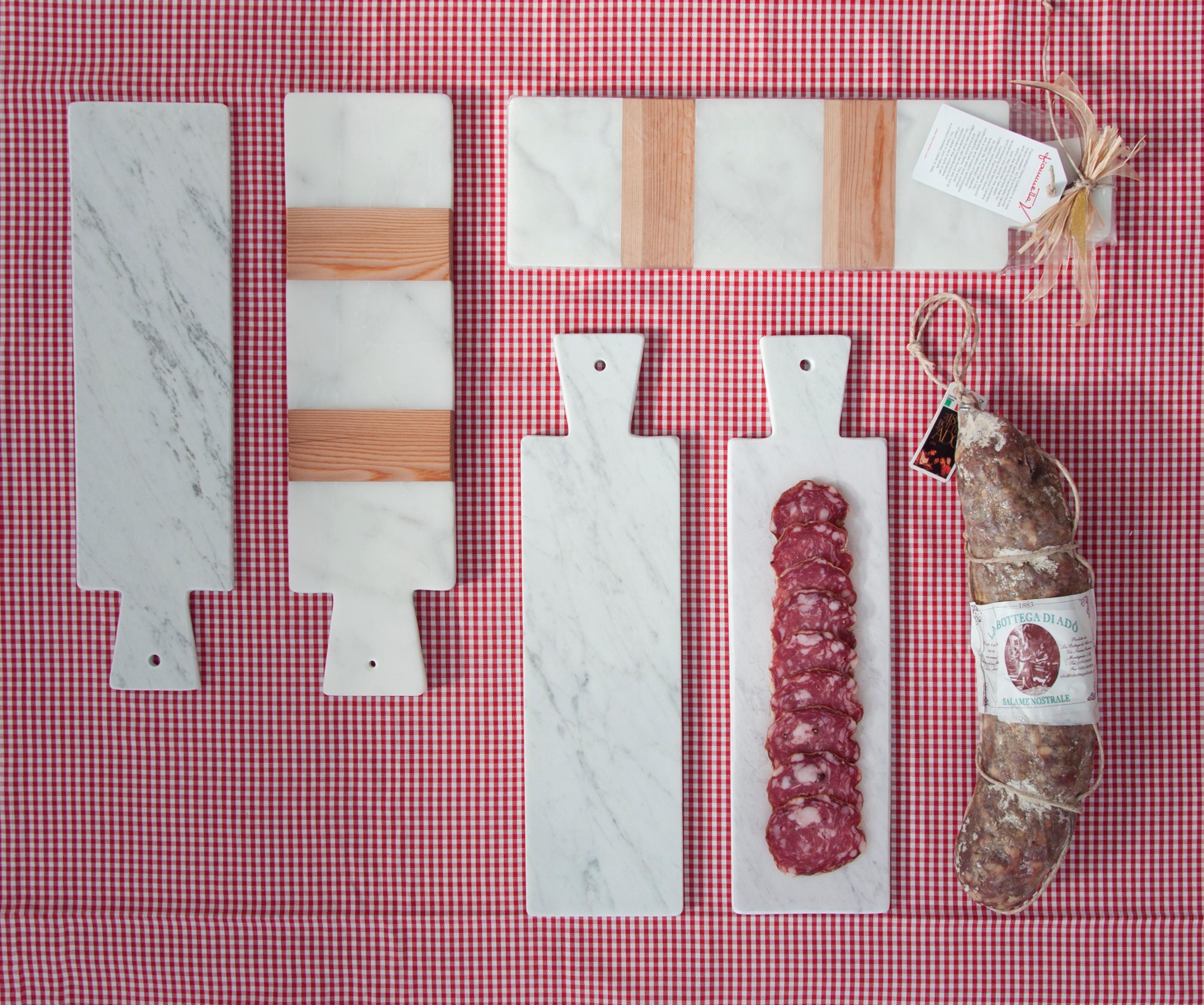 Hand-Crafted Handmade White Carrara Marble Big Long Cutting Board For Sale